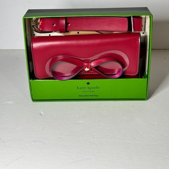 kate spade Handbags - Kate Spade ♠️ Leather Waist Bag / Fanny Pack Belt Bag with Red Bow